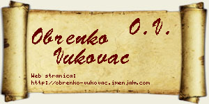 Obrenko Vukovac vizit kartica